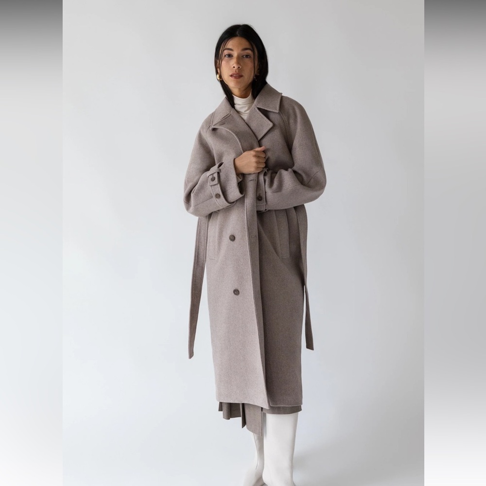 NWT WOOL-BLEND TRENCH COAT
